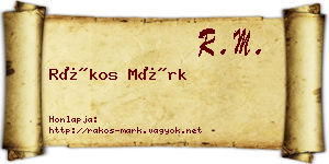 Rákos Márk névjegykártya